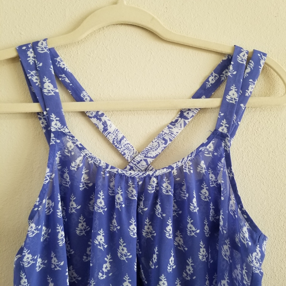EXPRESS BLUE SLEEVELESS BLOUSE - Picture 3 of 5